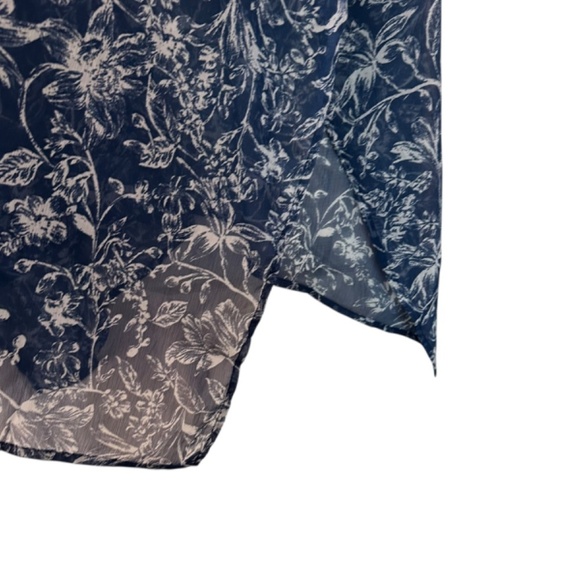 LC Lauren Conrad NEW Sheer Ruana Duster Extra Long ONE SIZE Blue Floral Casual - Picture 8 of 11